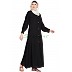 Black color Front open abaya with shirt collar Black color Front open abaya with shirt collar